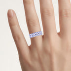 Tanzanite Ring With White Sapphire 1.72 Carats Sterling Silver