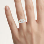 Diamond Infinity Ring 0.2 Carats Gold Plated Silver