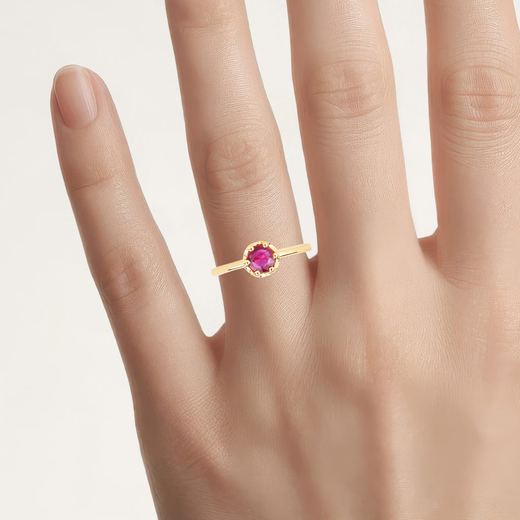 Ruby Ring 0.48 Carats 14K Yellow Gold