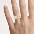 Yellow Sapphire Ring 1.06 Carats Gold Plated Silver