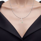 Peridot Heart Pendant 0.18 Carats Sterling Silver