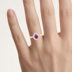 Ruby Ring With Diamonds 0.98 Carats 14K Yellow Gold