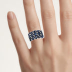 Blue Sapphire Ring 3.28 Carats Sterling Silver