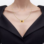 Garnet Purse Necklace With White Topaz 1.9 Carats Gold Plated Silver