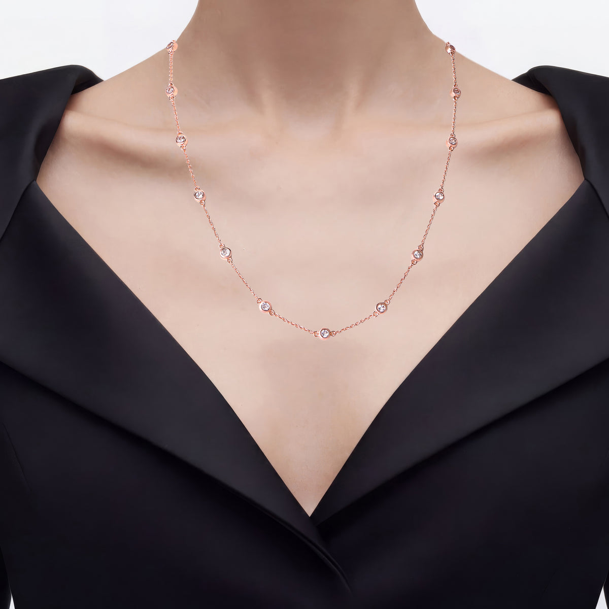 Morganite Necklace 1.6 Carats Gold Plated Silver