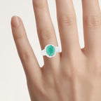 Emerald Ring With Diamonds 4.7 Carats Sterling Silver