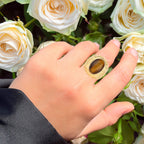 Tiger Eye  Ring 12.5 Carats Gold Plated Silver