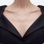 Peridot Skull Pendant 0.74 Carats Gold Plated Silver