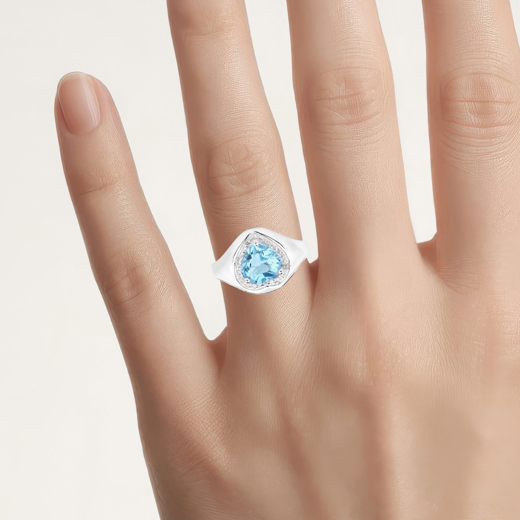 Multicolor Topaz Heart Ring 2.44 Carats Sterling Silver