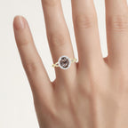 Smoky Quartz Ring With Multicolor Diamonds 1.86 Carats Sterling Silver