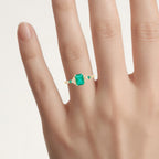 Zambian Emerald Ring With Diamonds 1.02 Carats 14K Yellow Gold