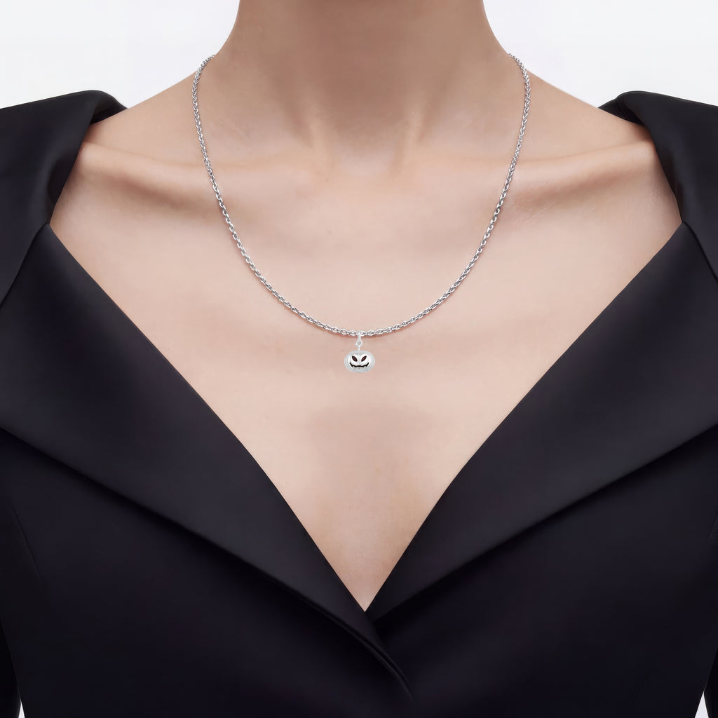 Garnet Jack-o'-Lantern Pendant 0.18 Carats Sterling Silver