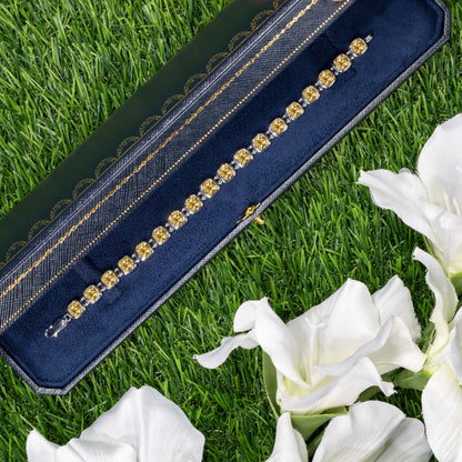 Citrine Bezel Set Tennis Bracelet 12.9 Carats Sterling Silver