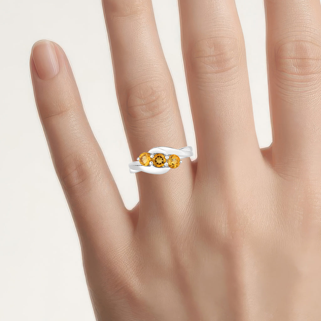 Citrine Ring 0.68 Carats Sterling Silver
