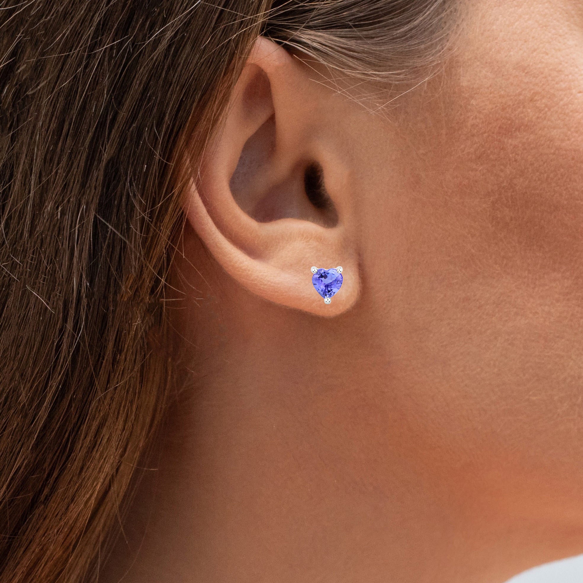 Tanzanite Stud Earrings 0.88 Carats Sterling Silver