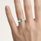 Zambian Emerald Ring With Diamonds 0.79 Carats 14K Yellow Gold