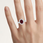 Ruby Ring With Diamonds 2.76 Carats 14K White Gold