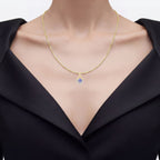 Tanzanite Pendant With White Topaz 0.92 Carats Gold Plated Silver