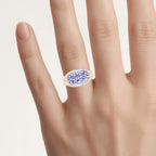 Tanzanite Ring 1.68 Carats Gold Plated Silver
