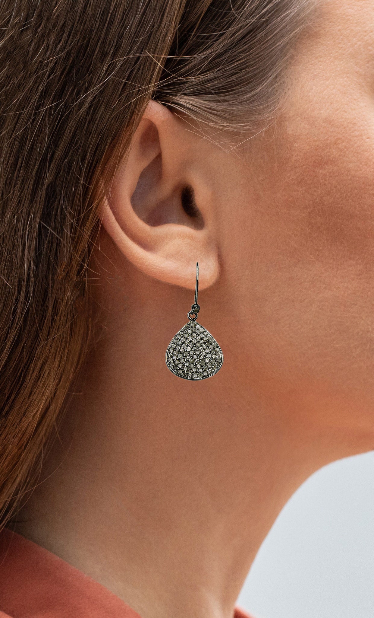 Diamond Cluster Earrings 2.6 Carats Sterling Silver