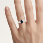 Blue Sapphire Ring With Diamonds 1.46 Carats 14K Yellow Gold