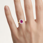 Ruby Ring With Diamonds 1.6 Carats 14K Yellow Gold