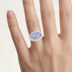 Tanzanite Ring With White Topaz 1.61 Carats Sterling Silver