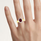 Ruby Ring With Diamonds 2.48 Carats 14K Yellow Gold
