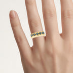 Blue Diamond Ring 1.24 Carats Gold Plated Silver