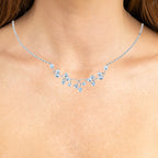 Blue Topaz Necklace 7.32 Carats Sterling Silver