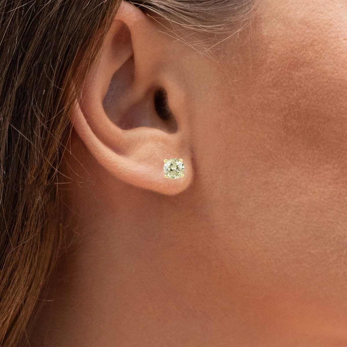 Diamond Stud Earrings 1.14 Carats 14K Yellow Gold