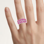 Ruby Ring With White Topaz 3.36 Carats Sterling Silver