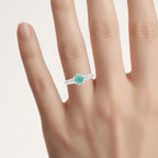 Emerald Ring With White Topaz 1.16 Carats Sterling Silver