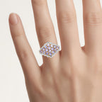 Tanzanite Ring 1.58 Carats Gold Plated Silver
