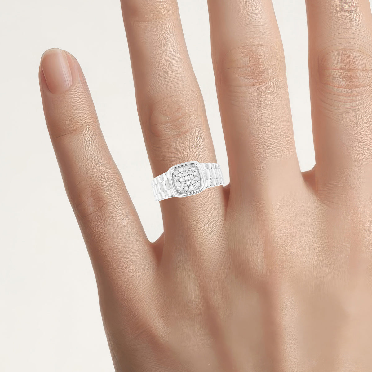 Diamond Ring 0.24 Carats Sterling Silver