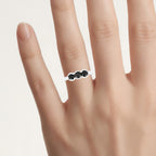 Black Diamond Ring 1.2 Carats Sterling Silver