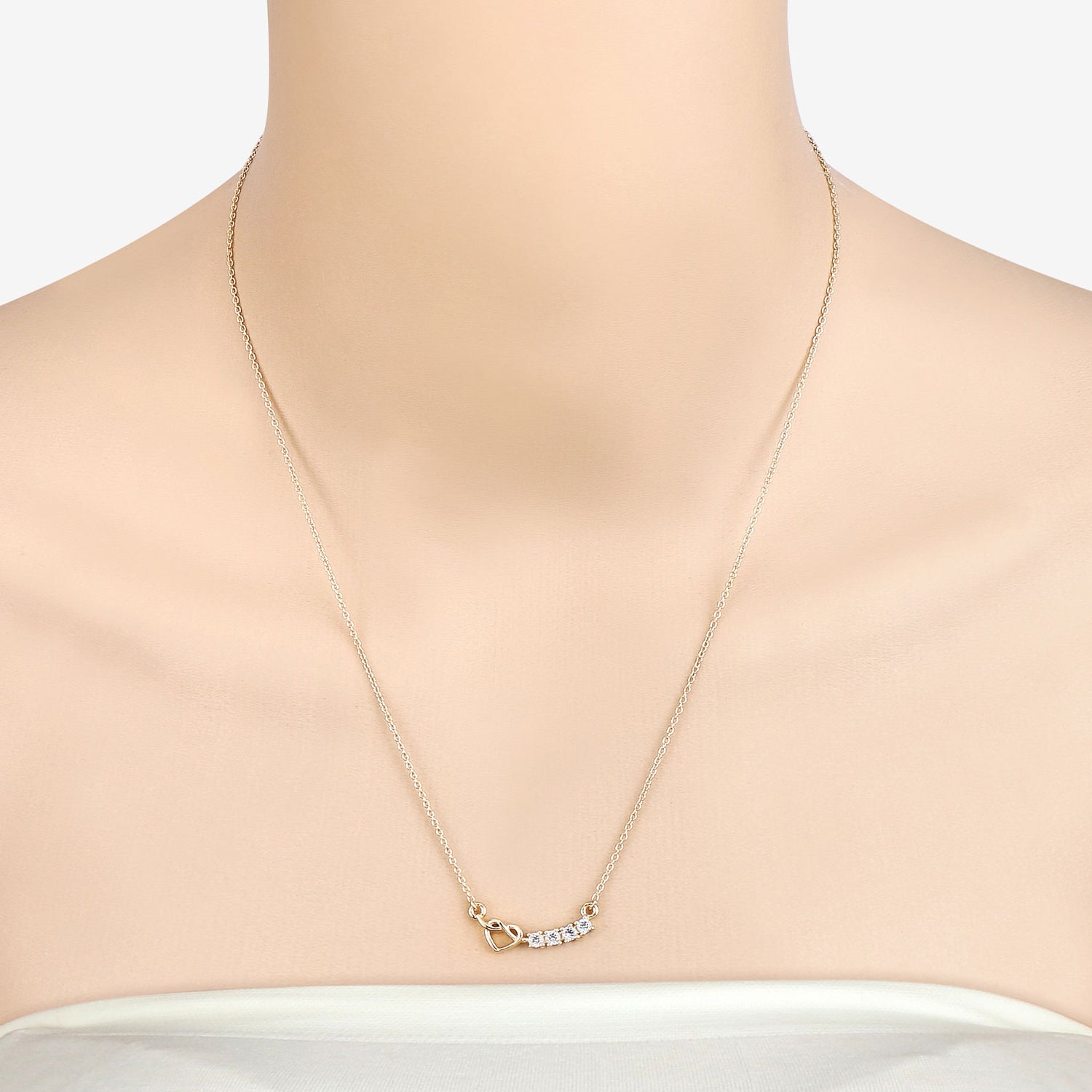 Aquamarine Heart Necklace 0.22 Carats Gold Plated Silver