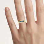 Blue Diamond Ring 0.88 Carats Gold Plated Silver