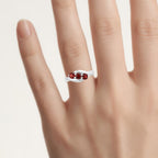 Garnet Ring 0.88 Carats Sterling Silver
