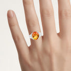 Madeira Citrine Ring With White Topaz 3.9 Carats Sterling Silver