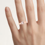 Morganite Ring 0.88 Carats Gold Plated Silver