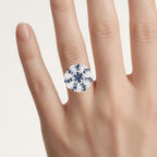 Blue Sapphire Ring With White Topaz 1.68 Carats Sterling Silver