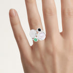 Natural Mixed Gemstones Ring 5.84 Carats Sterling Silver