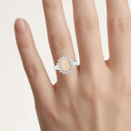 Ethiopian Opal Ring With White Topaz 2.3 Carats Sterling Silver