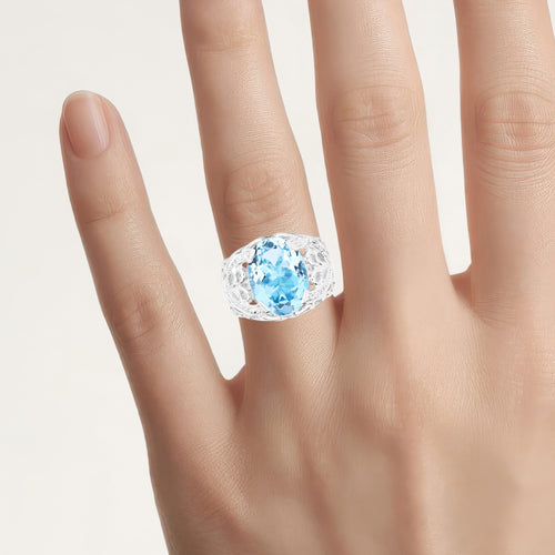 Multicolor Topaz Ring 11.2 Carats Sterling Silver