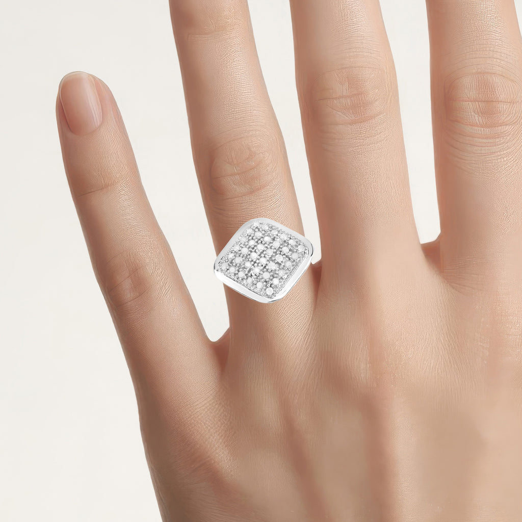 Diamond Ring 0.52 Carats Sterling Silver