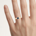 Blue Sapphire Ring With Diamonds 0.86 Carats 10K Yellow Gold