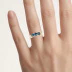 Blue Diamond Ring 1 Carats 14K Yellow Gold