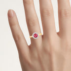Ruby Ring With Diamonds 1.08 Carats 14K Yellow Gold