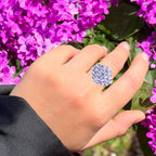 Natural Tanzanite Ring 3.77 Carats Sterling Silver